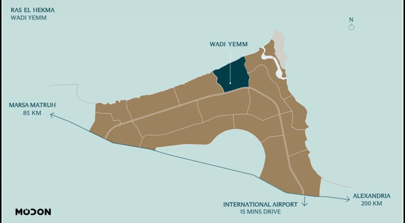 Modon Wadi Yemm Ras El Hekma Strategic Location Map